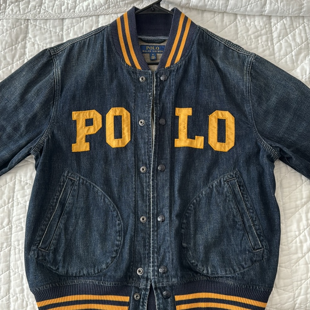 Polo Ralph Lauren denim varsity baseball bomber jacket